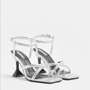 River Island Silver Strappy Heels
